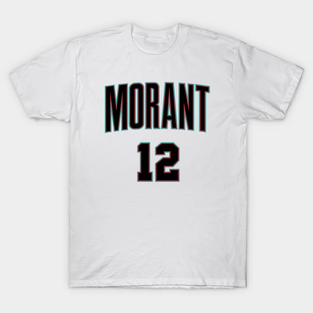 Ja Morant #12 Grizzlies black T-Shirt by Fastbreak Breakfast